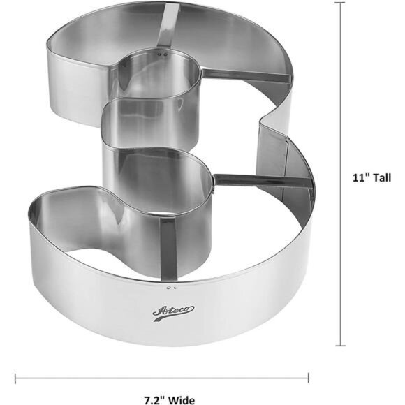 Ateco Extra Large Number 3 Cake Cutter Birthday Supplies for 3 Number - Picture 2 of 7
